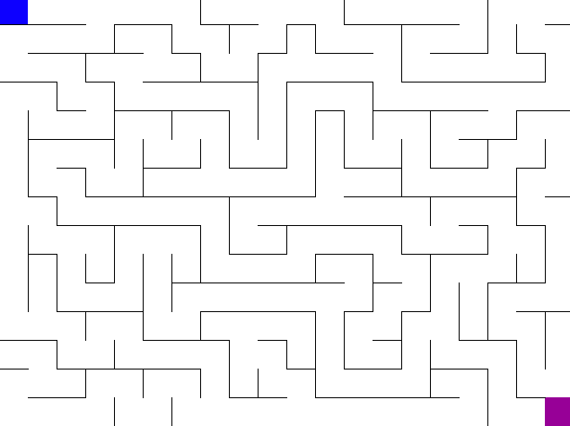 Depth first search solving maze